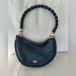 Michael Kors Black Shoulder Bag with Gold Accents